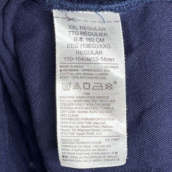 Girls GAP Kids Floral Color Block Navy Blue Dress 844904 Size Large - Picture 3 of 5